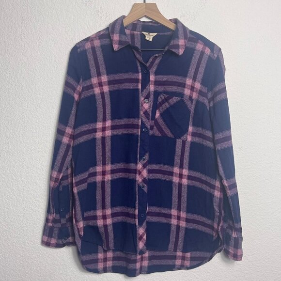 Woolrich Womens Button Up Long Sleeve Blue Red Flannel Shirt Size Large.‎ - Picture 5 of 10